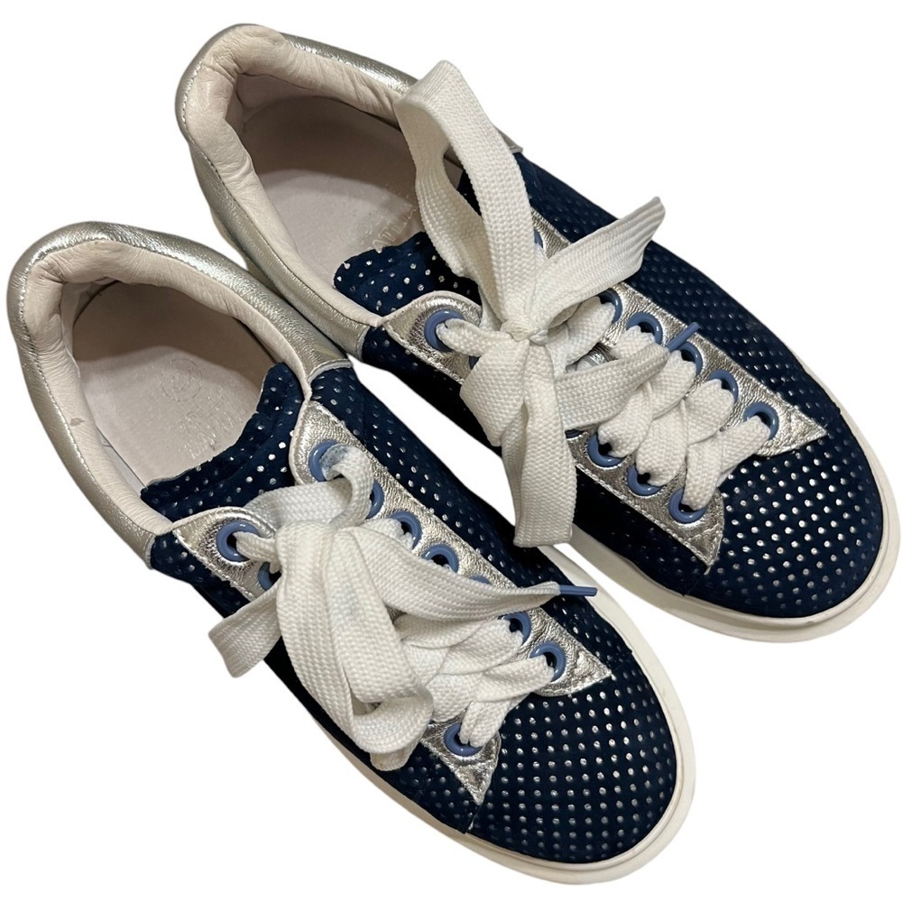 Hollie Watman Seeing Spots in Navy & Silver Tennis Shoes Size 9 - Picture 3 of 10